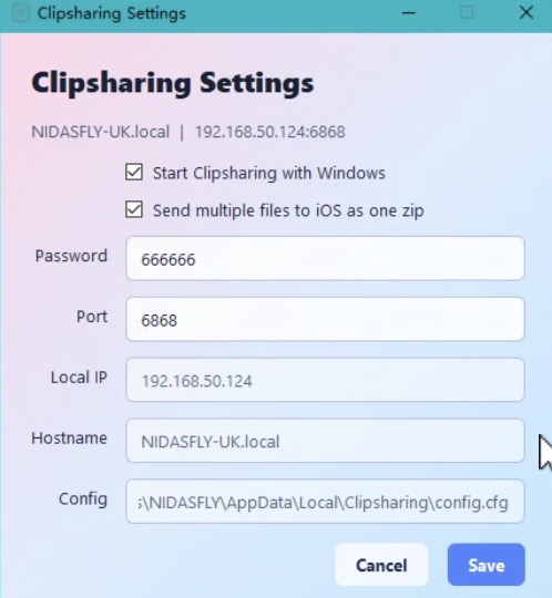 Windows configuration UI