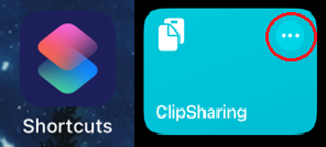 Clipsharing shortcut detail button